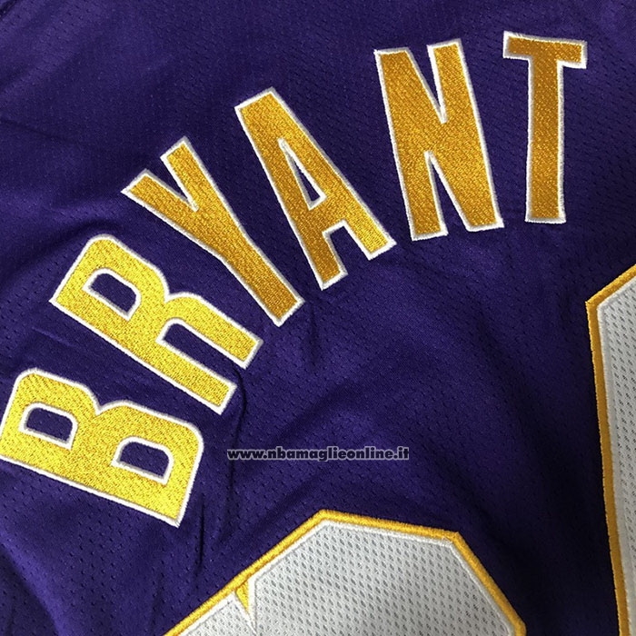 Maglia Los Angeles Lakers Kobe Bryant #24 60th Anniversary Mitchell & Ness 2007-08 Viola
